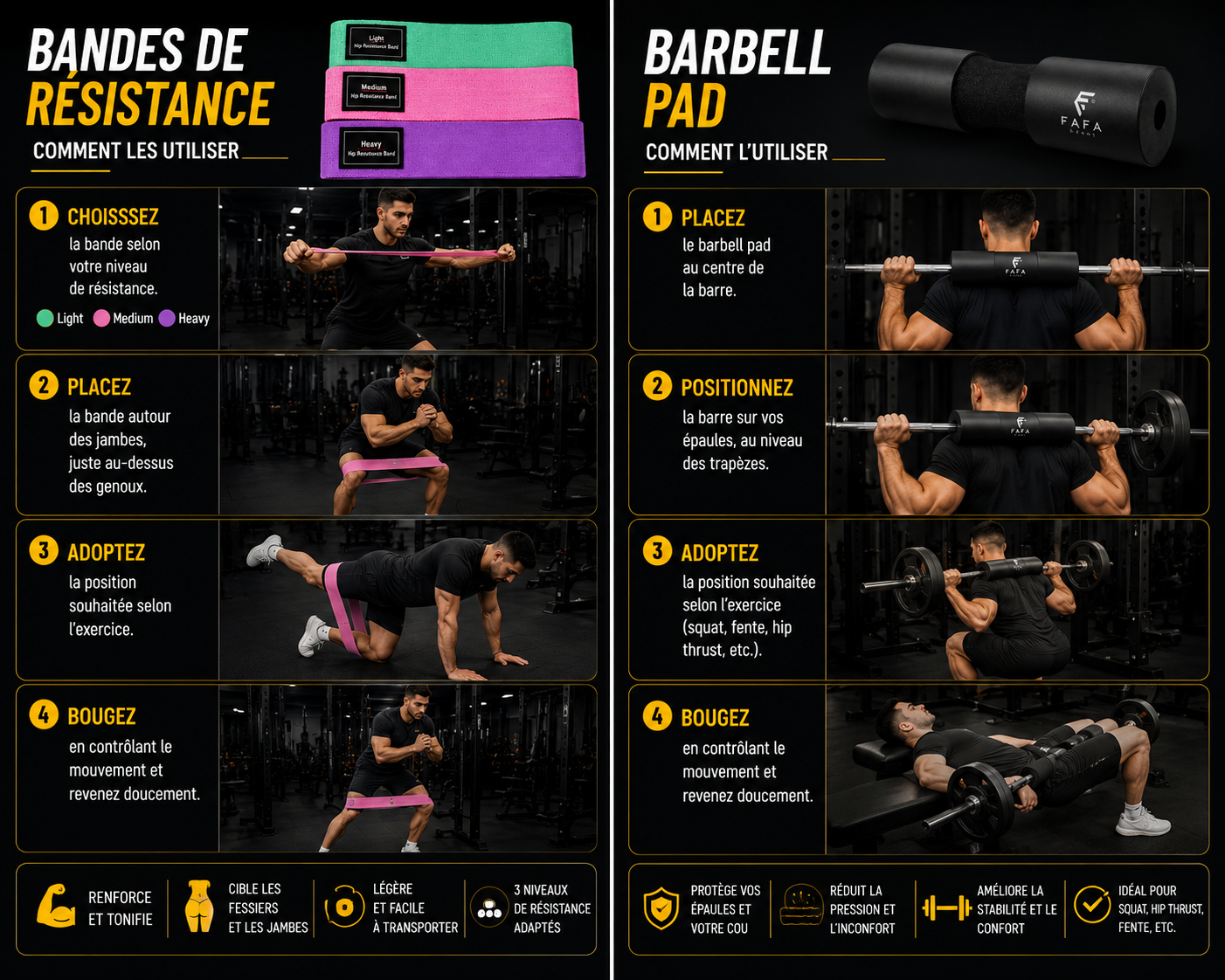 Bandes de Résistance + barbell pad