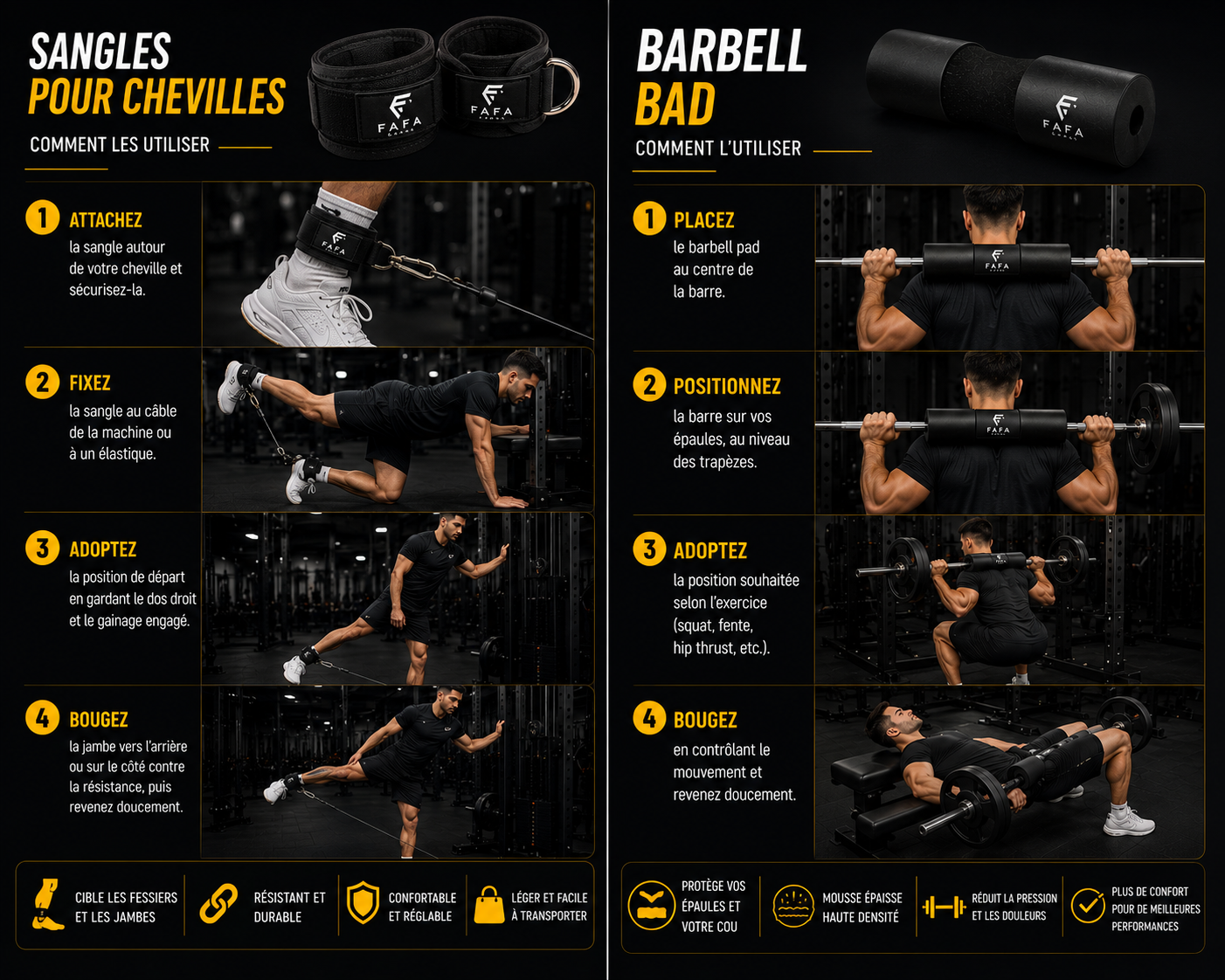 barbell bad + sangles
