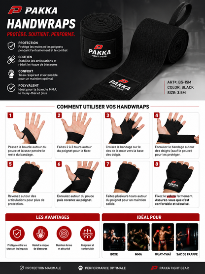 Gants de Boxe PAKKA  +  Bandage de Boxe & MMA PAKKA