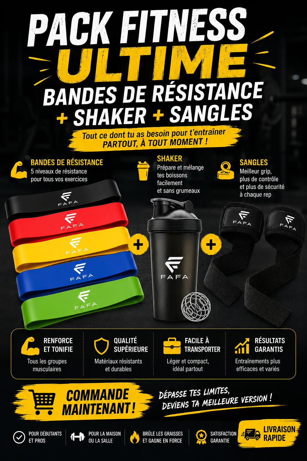Bandes de Résistance + Shaker + Sangles