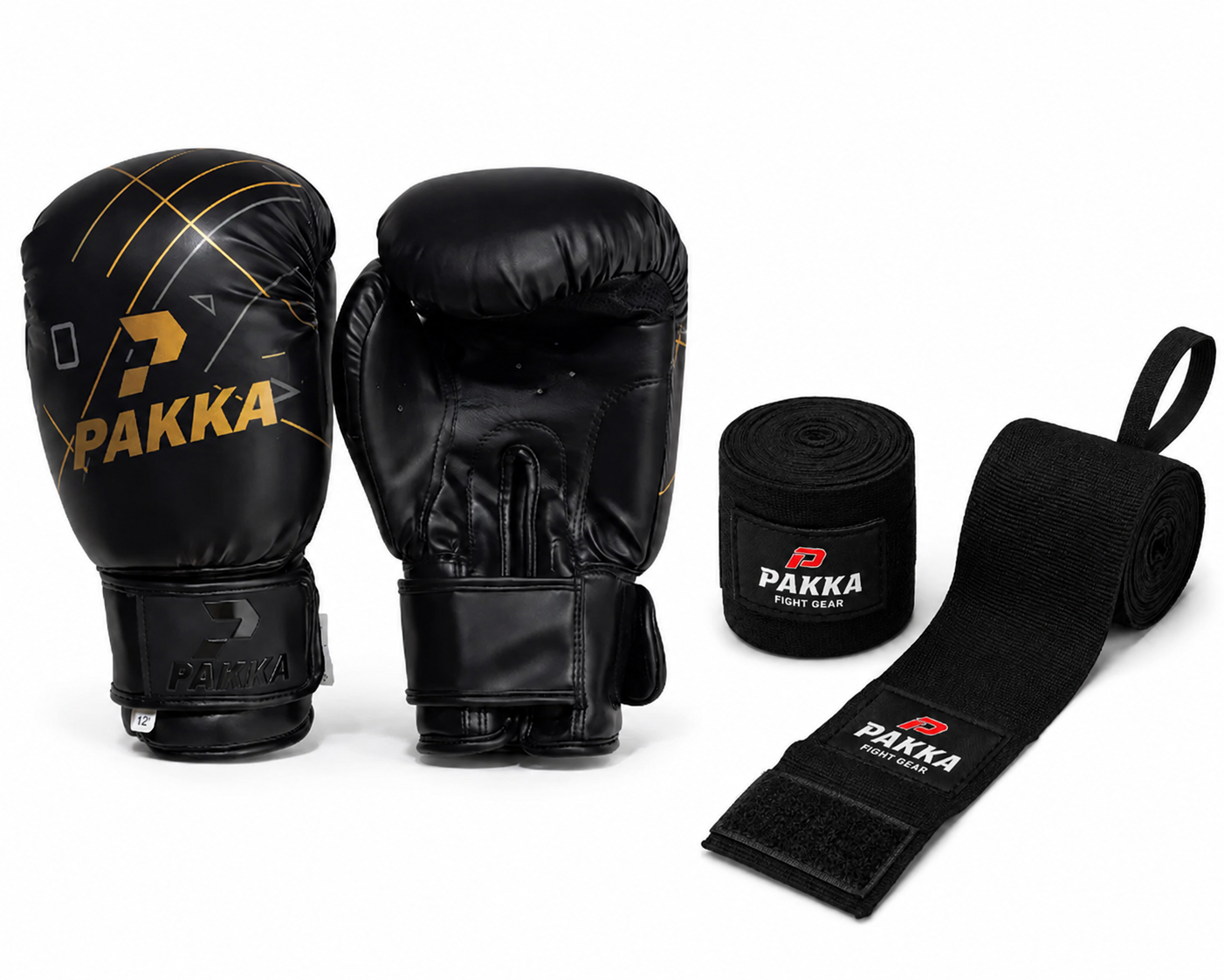 Gants de Boxe PAKKA  +  Bandage de Boxe & MMA PAKKA